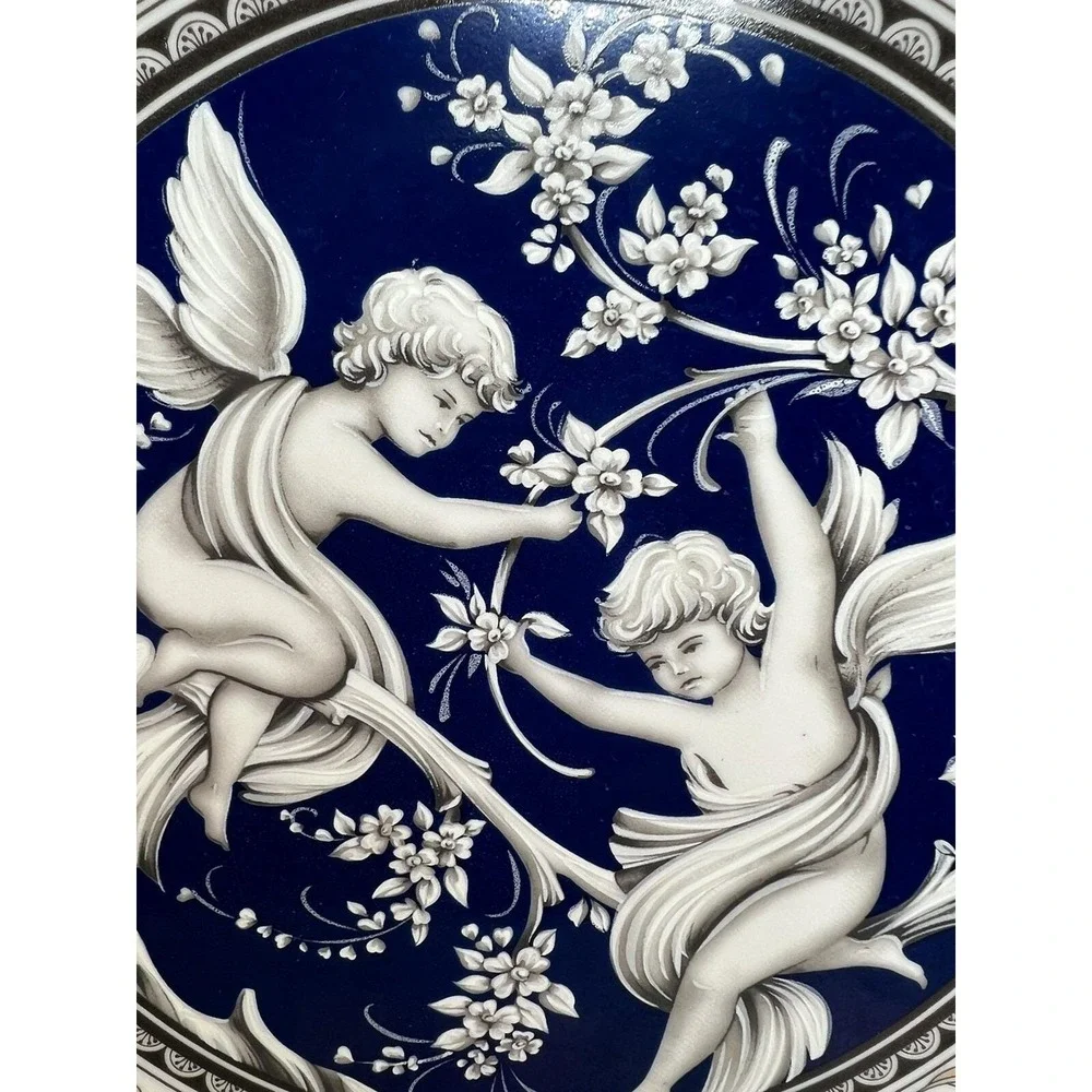 Fine Italian Design China plate, angels gold and blue design, so elegant plate! - Picture 7 of 13